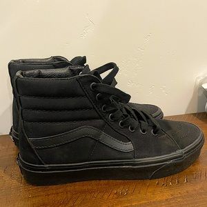Never worn all black high top vans